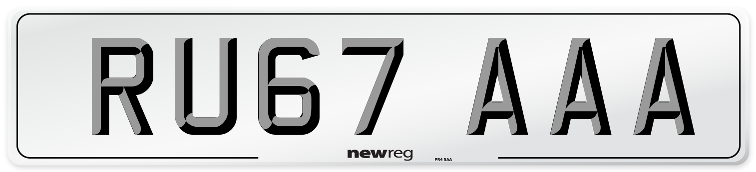 RU67 AAA Number Plate from New Reg